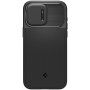 Spigen Optik Armor MagFit husă durabilă cu capac glisant pentru cameră foto și MagSafe pentru iPhone 15 Pro Max - negru