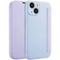 Carcasă tip portofel din silicon și piele PU pentru iPhone 15 - violet