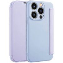 Carcasă tip portofel din silicon și piele PU pentru iPhone 15 Pro - violet