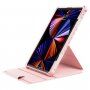 Carcasă durabilă, rotativă la 360°, cu spațiu pentru Apple Pencil pentru iPad Pro 12,9" (2018-2022) - roz