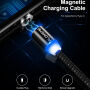 Cablu magnetic FLOVEME Round, USB-A / USB-C / Micro USB / Lightning pentru iPhone / iPad / iPod / AirPods - 1 m - argintiu