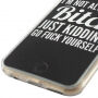 Husă din cauciuc, cu deschidere flip, pentru iPhone 6 / 6S – neagră, cu inscripţie "bitch"