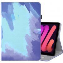 Carcasă cu model de acuarele și spațiu de carduri pentru iPad mini 6 / mini 7 - albastru