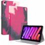 Carcasă cu model de acuarele și spațiu de carduri pentru iPad mini 6 / mini 7 - roz