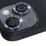 Folie de sticlă cu rame cu sclipici NORTHJO pentru protec?ia obiectivului camerei din spate pentru iPhone 13 / 13 mini - neagră
