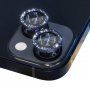Folie de sticlă cu rame cu sclipici NORTHJO pentru protec?ia obiectivului camerei din spate pentru iPhone 13 / 13 mini - neagră