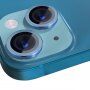Folie de sticlă securizată cu rame metalice NORTHJO pentru protec?ia obiectivului camerei din spate pentru iPhone 13 / 13 mini - albastră