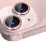 Folie de sticlă securizată cu rame metalice NORTHJO pentru protec?ia obiectivului camerei din spate pentru iPhone 13 / 13 mini - roz