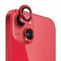 Folie de sticlă securizată cu rame metalice NORTHJO pentru protec?ia obiectivului camerei din spate pentru iPhone 13 / 13 mini - ro?ie