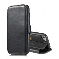 Husă retro 2 în 1, detaşabilă, pentru iPhone SE (2020/2022) / 8 / 7 - negru