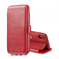 Husă retro 2 în 1, detaşabilă, pentru iPhone X / XS - roşu