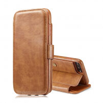 Husă retro 2 în 1, detaşabilă, pentru iPhone 7 Plus / 8 Plus - maro