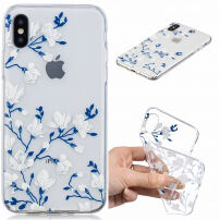 Carcasă din plastic pentru iPhone X / XS - flori albe