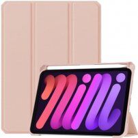 Carcasă cu colțuri întărite și spațiu pentru Apple Pencil pentru iPad mini 6 / mini 7 - roz auriu
