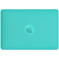 Husă transparentă mată cu suport rabatabil pentru MacBook Air 15" (A2941 / A3114) - turcoaz