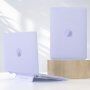 Husă transparentă mată cu suport rabatabil pentru MacBook Air 15" (A2941 / A3114) - mov