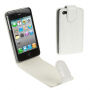 Husă flip, pentru iPhone 4 / 4S, în stil piele de crocodil – albă