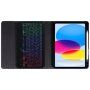 Carcasă cu tastatură cu iluminare de fundal color ?i compartiment pentru Apple Pencil pentru iPad 10,9" (2022) / 11" (2025) - negru