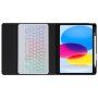Carcasă cu tastatură cu iluminare de fundal color ?i compartiment pentru Apple Pencil pentru iPad 10,9" (2022) / 11" (2025) - albastru petrol