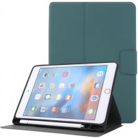 Husă din piele PU cu suport si compartiment pentru Apple Pencil pentru iPad mini 4 / 5 - albastru petrol