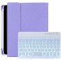 Carcasă cu tastatură iluminată, cu taste rotunde și spațiu pentru Apple Pencil pentru iPad mini 6 / mini 7 - violet