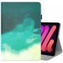 Carcasă cu model de acuarele și spațiu de carduri pentru iPad mini 6 / mini 7 - petrol