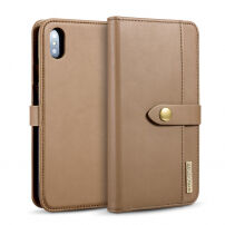 Husă flip 2 în 1, detaşabilă, pentru iPhone XS Max - maro
