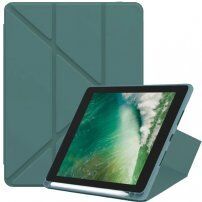 Husă cu suport origami ?i compartiment pentru Apple Pencil pentru iPad mini 4 / 5 - albastru petrol