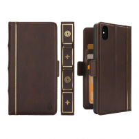 Husă detaşabilă 2 în 1, "Carte", pentru iPhone XS Max - maro