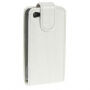 Husă flip, pentru iPhone 4 / 4S, în stil piele de crocodil – albă
