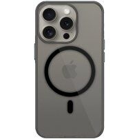 Husă transparentă cu MagSafe negru pentru iPhone 15 Pro - gri