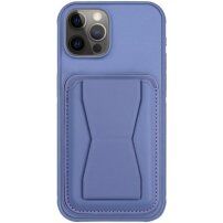 Husă din piele cu buzunar pentru carduri ?i suport rabatabil pentru iPhone 12 Pro Max - mov
