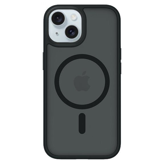Husă transparentă MOMAX cu MagSafe pentru iPhone 15 Plus - negru