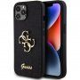 Husă cu sclipici Guess Fixed Glitter 4G Metal Logo pentru iPhone 12 / 12 Pro - negru