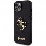 Husă cu sclipici Guess Fixed Glitter 4G Metal Logo pentru iPhone 12 / 12 Pro - negru
