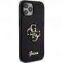 Husă cu sclipici Guess Fixed Glitter 4G Metal Logo pentru iPhone 12 / 12 Pro - negru