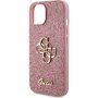 Husă cu sclipici Guess Fixed Glitter 4G Metal Logo pentru iPhone 12 / 12 Pro - roz