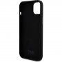 Husă din silicon Karl Lagerfeld Karl ?i Choupette Heads pentru iPhone 15 Plus - negru
