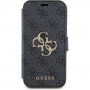 Husă tip flip Guess 4G Metal Logo pentru iPhone 15 - gri