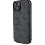 Husă tip flip Guess 4G Metal Logo pentru iPhone 15 - gri