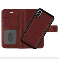 Husă flip de protecţie 2 în 1, detaşabilă, pentru Apple iPhone XS / iPhone X - maro