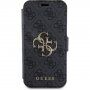 Husă tip flip Guess 4G Metal Logo pentru iPhone 15 Pro - gri