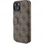 Husă tip flip Guess 4G Metal Logo pentru iPhone 15 - maro