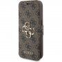 Husă tip flip Guess 4G Metal Logo pentru iPhone 15 Pro Max - maro