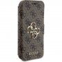 Husă tip flip Guess 4G Metal Logo pentru iPhone 15 Pro Max - maro