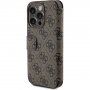 Husă tip flip Guess 4G Metal Logo pentru iPhone 15 Pro Max - maro
