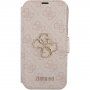 Husă tip flip Guess 4G Metal Logo pentru iPhone 15 Pro Max - roz