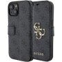 Husă tip flip Guess 4G Metal Logo pentru iPhone 15 - gri