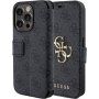 Husă tip flip Guess 4G Metal Logo pentru iPhone 15 Pro - gri