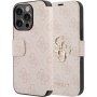 Husă tip flip Guess 4G Metal Logo pentru iPhone 15 Pro Max - roz